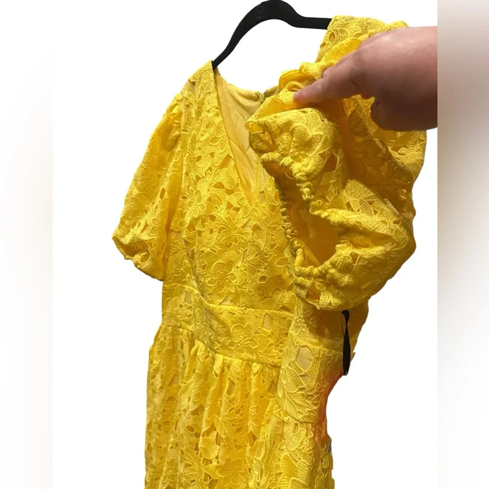 Prabal Gurung Bright Yellow mini dress plus size 20 - Picture 9 of 12